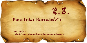 Mocsinka Barnabás névjegykártya