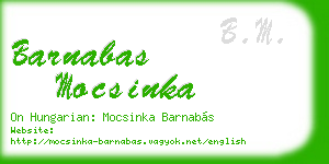 barnabas mocsinka business card